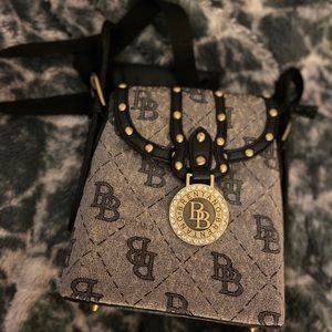 crossbody leather/cloth bag